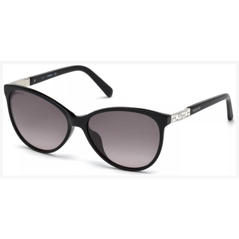 Authentic Swarovski Cat Eye Sunglasses Women SW123-H 01B 58 Black frame
